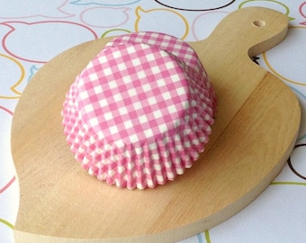 Pink Gingham Standard Cupcake Liners