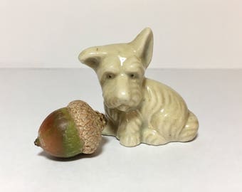 Vintage Scottie Dog Figurine 1930s Era Blonde White