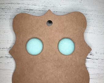 Mint earrings, button earrings,