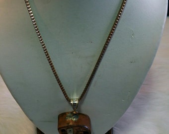 Sterling & copper Camper,necklace pendant