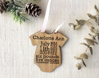 Custom Onesie Baby's First Christmas Ornament