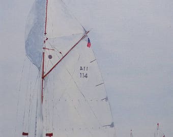 Friendship Sloops "Heading For The Finish Line"