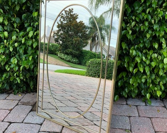 80's Glam Brass Mirror