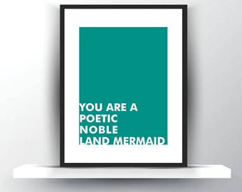 Parks and Recreation Art - Leslie Knope - Land Mermaid - Parks and Rec - Compliment - Best Friend Card - Feminist Art - Female Empowerment