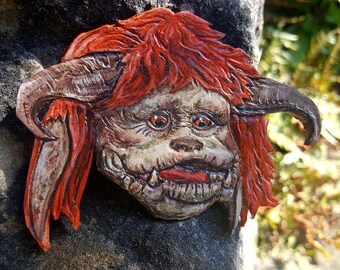 Labyrinth Inspired Ludo Leather Brooch