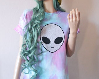 Pastel Alien Tie Dye T-Shirt hipster tumblr cute gift