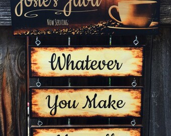 rustic cafe sign coffee shop decor java shop menu custom hanging menu