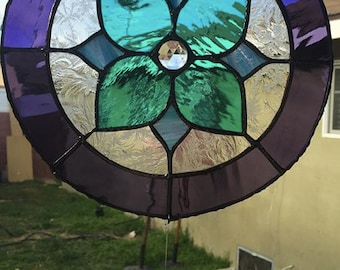 Floral Stained Glass Art Piece