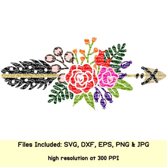 Download Floral svg boho flower tribal arrow feather svg clipart