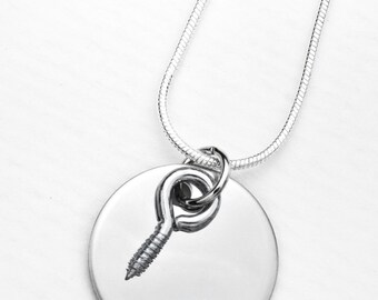Screw You Hand Stamped Necklace | Screw Jewelry | Hand Stamped Adult Humor Pendant | Customizable Hand Stamped Jewelry | Screw U | Funny