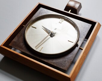 SALE * DUGENA of 60s electric wall clock wooden clock with Kienzle watch movement