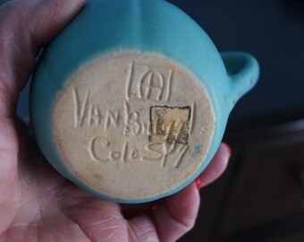 Van Briggle Creamer; Ming Blue