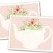 Tea Party Thank You Card in Pink, Instant Download, Print Your Own