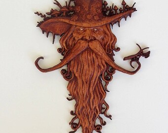 Carved Wood Spirit, Wood Carving, Wood Spirit Carving, Wood Wall Art, Wood Spirit, Carved Wood Tree Spirit, Wood Spirit Wood Carving