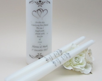 Unity Candle Set - Personalised Unity Candle - Wedding Candles - Unity Candle