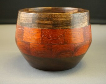 Padauk and Walnut Segmented Bowl