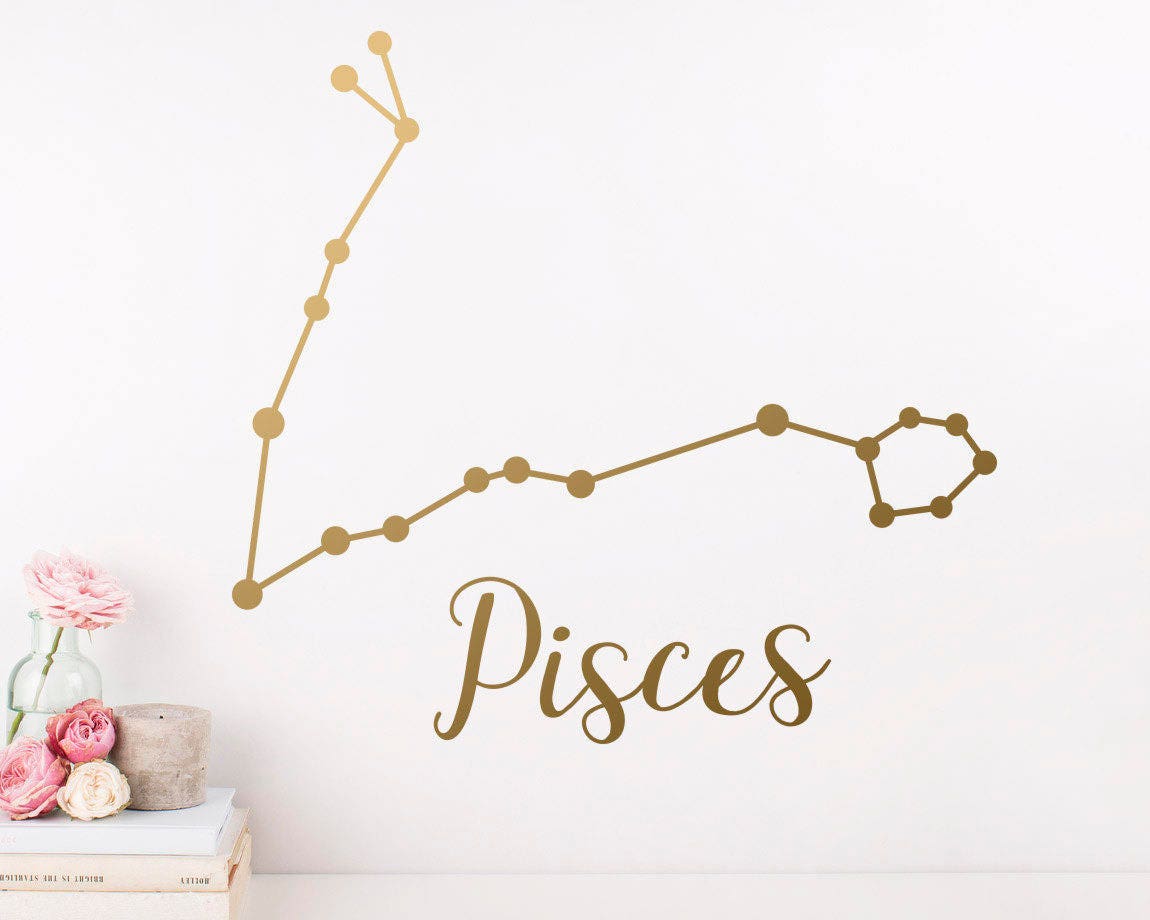 Pisces Zodiac Wall Decal Pisces Star Sign Constellation