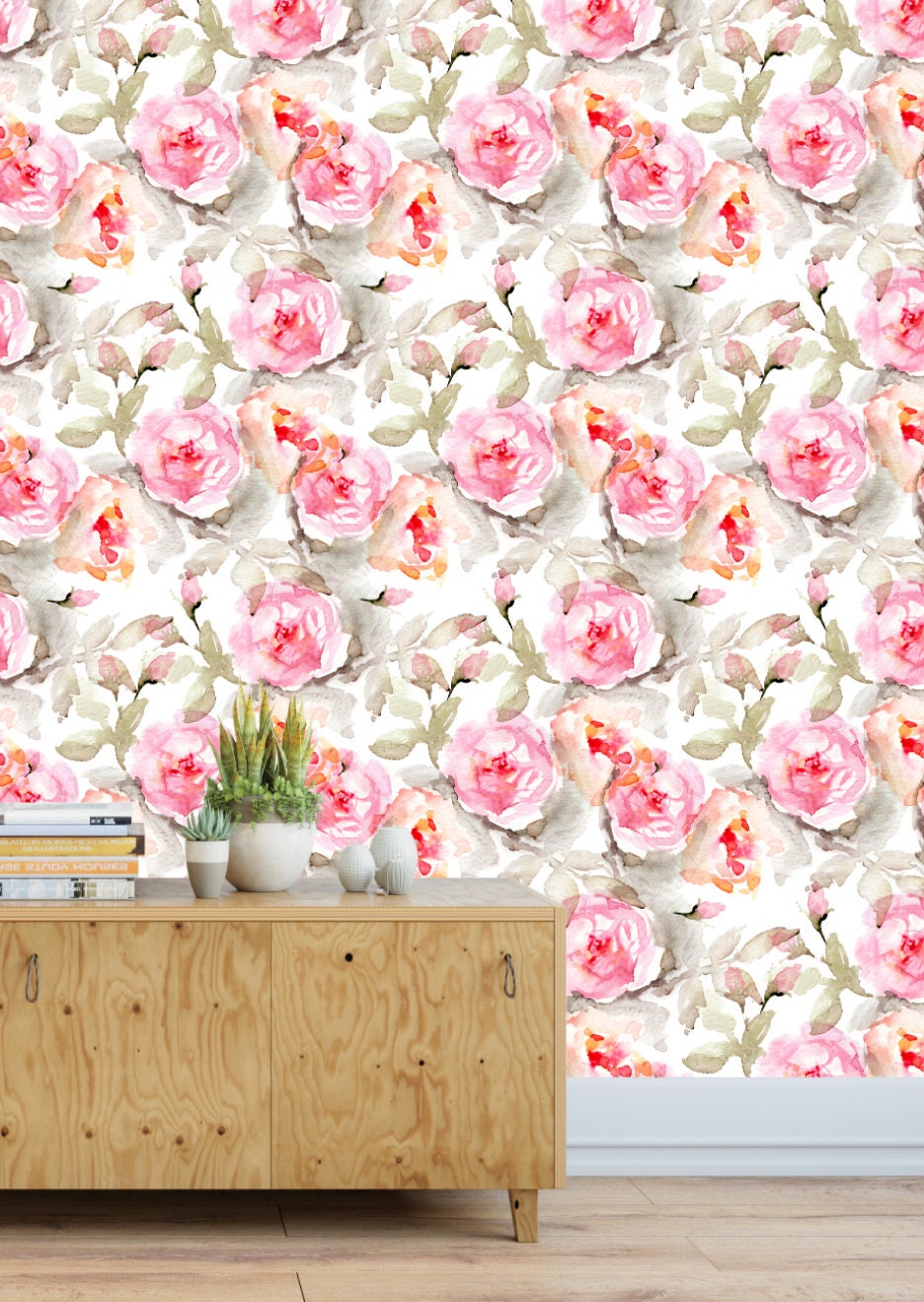 Watercolor nursery wallpaper Wallpaper Flower wallpaper