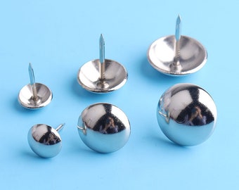 Silver plated box tacks box making tacks screw nails Upholstery Tacks nails heads tacks leather making 30pcs 10mm