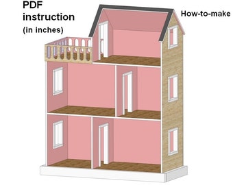 Doll House Plans for American Girl or 18 inch dolls 5 Room Doll House Plans for American Girl or 18 inch dolls 5 Room