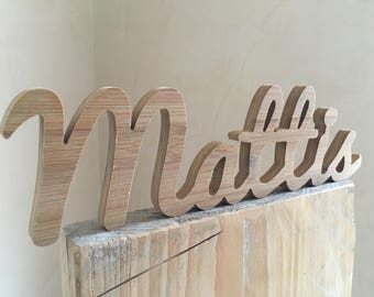 Mattis-Name of wood/wooden lettering