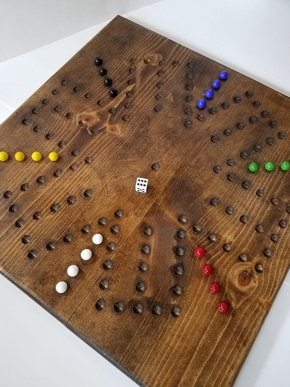 4 6 Players Double Sided Soild Wood Wahoo Aggravation Board