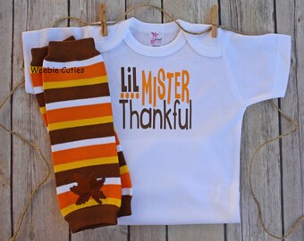Baby Boy Clothes, My First Thanksgiving Outfit, Baby's First Thanksgiving Outfit, Baby Boy Little Mister Thankful Outfit, Turkey Day Outfit
