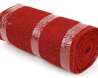 9 Inch X 10 Yards RED Jute Burlap Webbing Ribbon