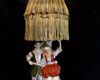 Vintage Figurine Boudoir Lamp - 15" x 6"