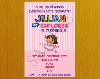 Dora the Explorer Invitation, Dora the Explorer Birthday, Dora the Explorer Invites, Dora the Explorer Party, Printable, Ballerina
