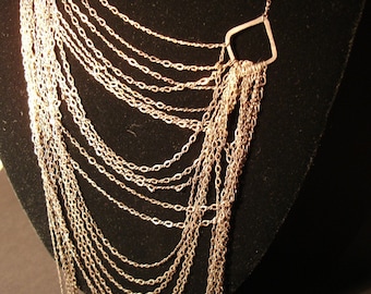 Dread-full Aged Splash Silver Necklace