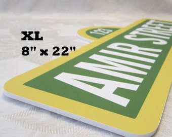 EXTRA LARGE Sesame Street Sign . 8" x 22" . Personalized . Great for Front Yard