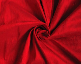 Red 100% Dupioni Silk Fabric Wholesale Roll/ Bolt