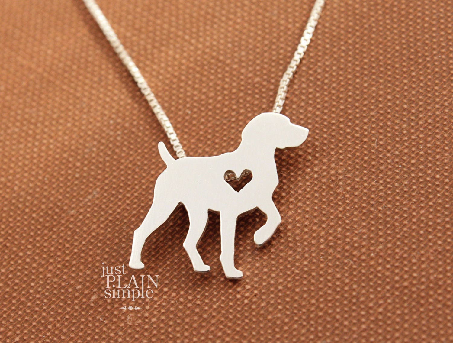 German Shorthaired Pointer necklace sterling silver hand cut