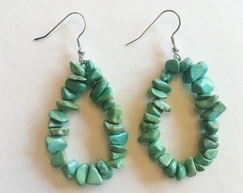 Turquoise magnesite nugget loops