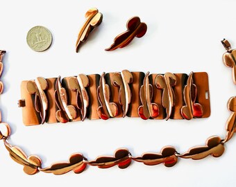 Mid Century Modernist Renoir Copper Parure