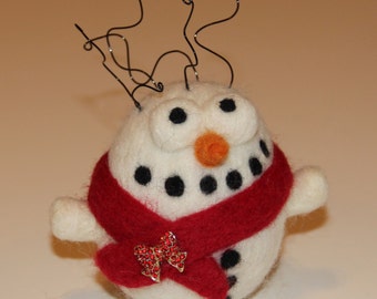Crazy Needle Felted Snowman