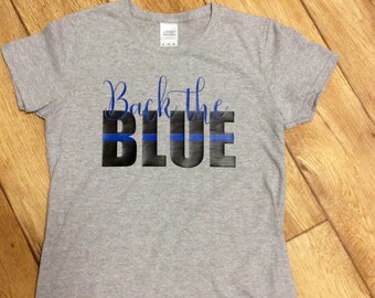 Back The Blue -Vinyl Shirt, Police Shirt, Back The Blue Shirt,