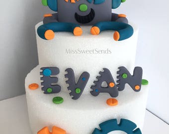 Robot Cake Topper, Robot Cake , Robot Cake Topper , Robot Topper , Robot Birthday