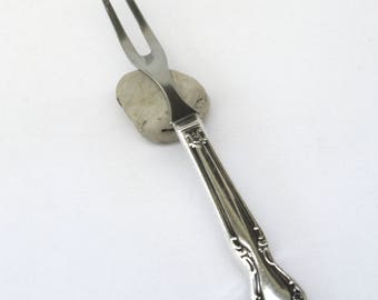 vintage sterling silver fork ... elaborate serving fork