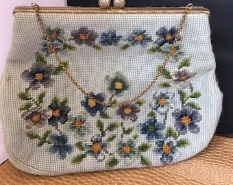 Floral Needlepoint Purse by Christine of Detroit