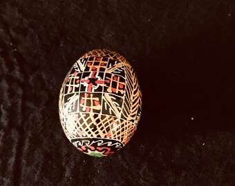 Pysanka folk art wooden egg