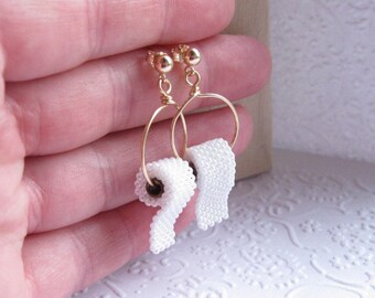 Toilet Paper earrings with gold plated stud post earrings.