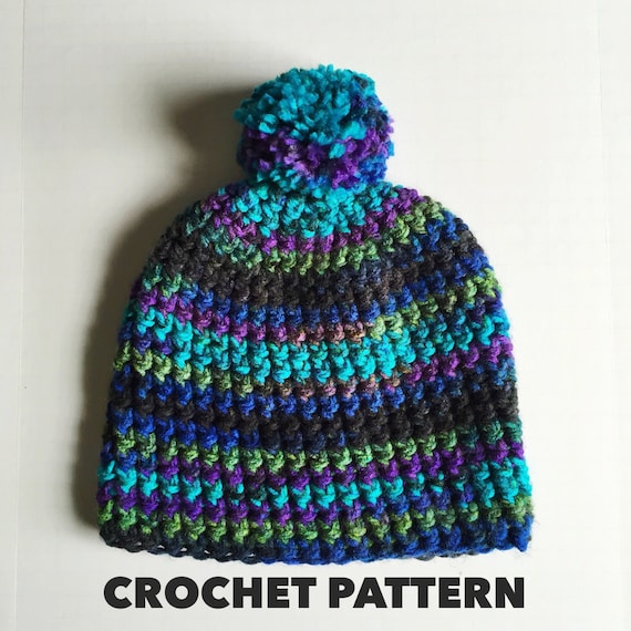 Slouchy Chunky Beanie Crochet Pattern Bulky Weight 5 Yarn
