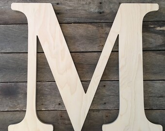24 Inch Large Wooden Letter for Indoor Use, Wedding Guest Book - Baltic Birch