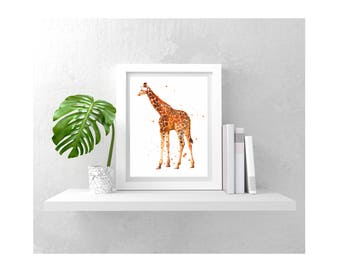GIRAFFE print, Kids room art, nursery safari art,