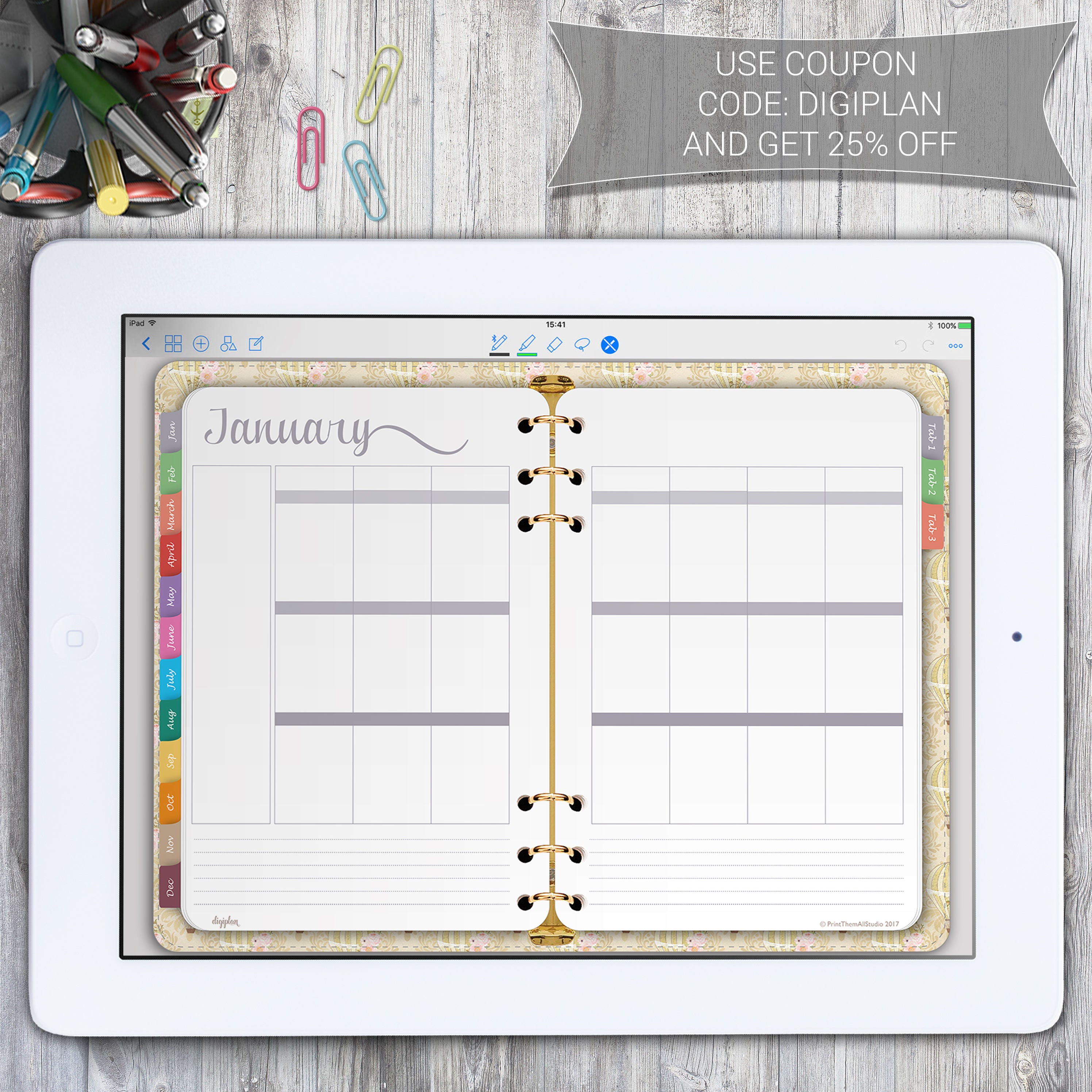 monthly goodnotes planner