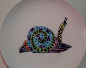 Snail Sharpie Art Plate