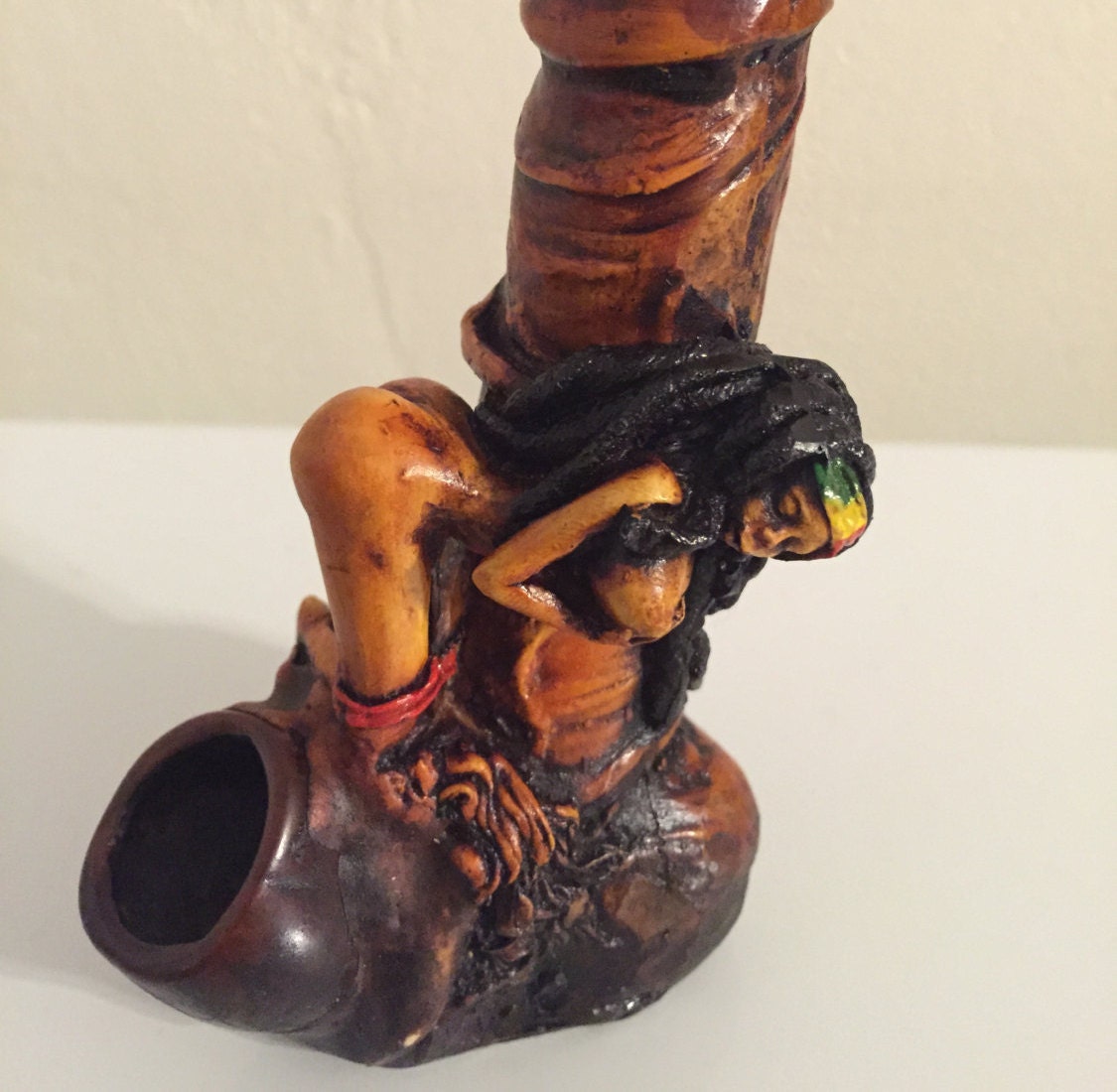 Tobacco Hand Made Pipe Penis Rasta Girl Design