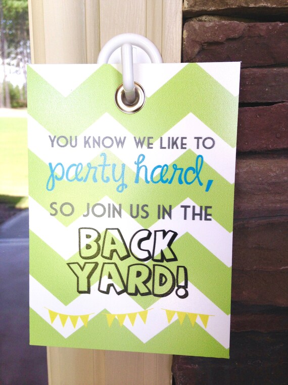 Party In the Back Sign